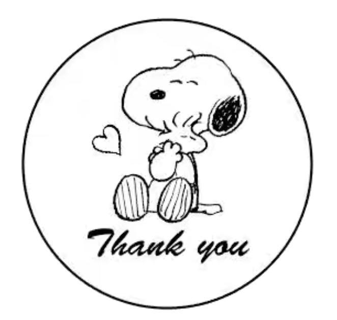 Snoopy Thank You Stickers Hobbies Toys Stationery Craft Art Prints On Carousell