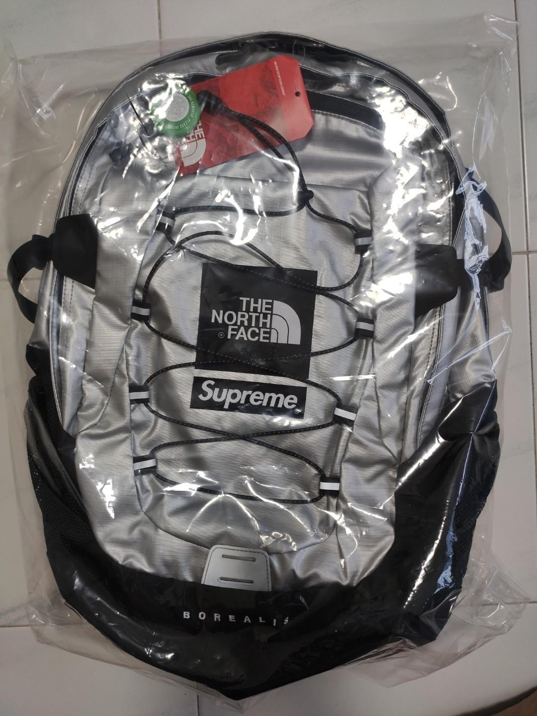 Supreme The North Face Metallic Borealis Silver Backpack