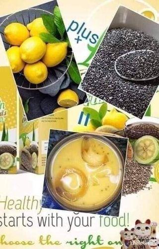 Lemon Chia Seeds Fiber Drink.