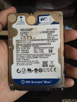 Harddisk WD Scorpio Blue (320gb)