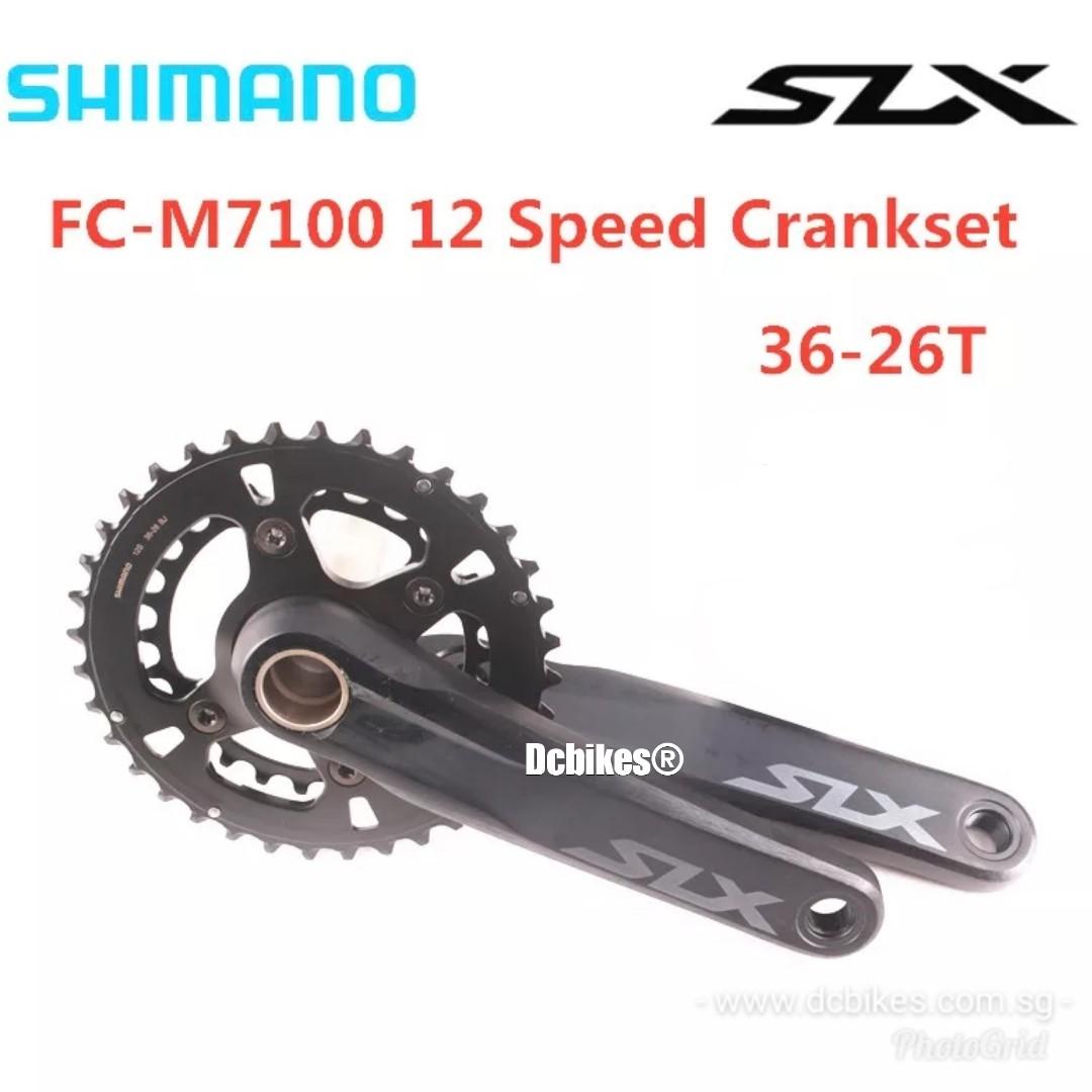 Shimano 12 Speed SLX 36T 26T FC M7100 2 Hollowtech II MTB 2 Speed Crankset 170mm Dcbikes Double Crank