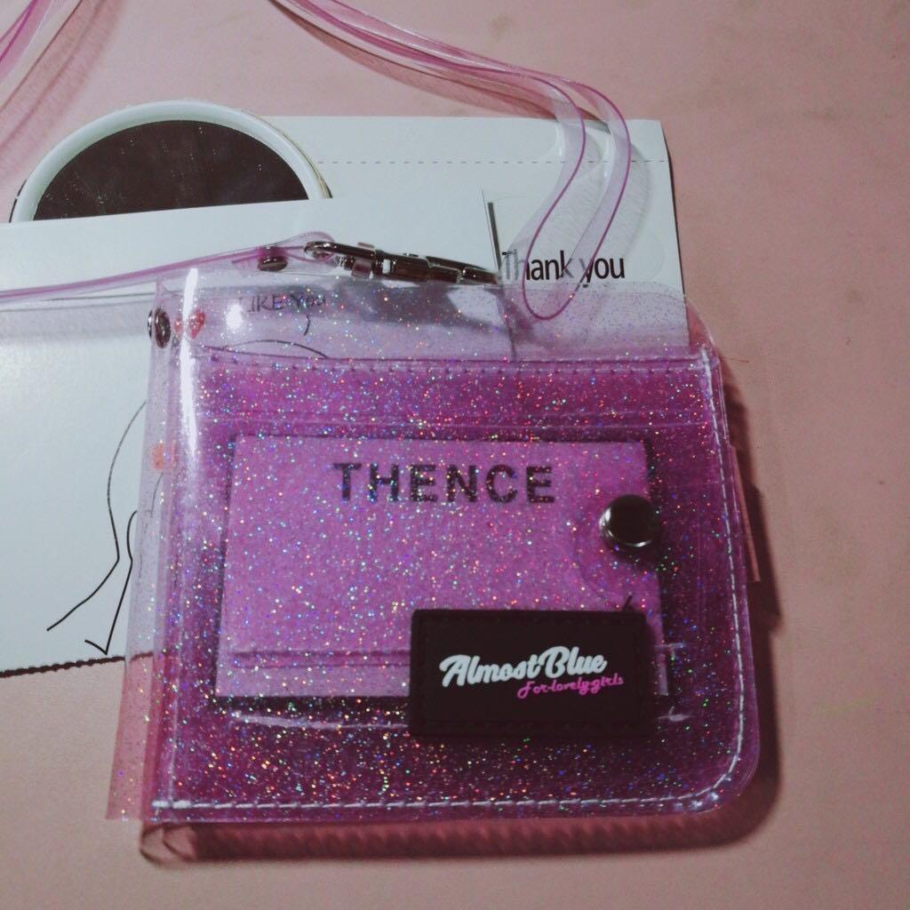 Almost Blue wallet purple dompet ungu transparan glitter FREE STICKERS