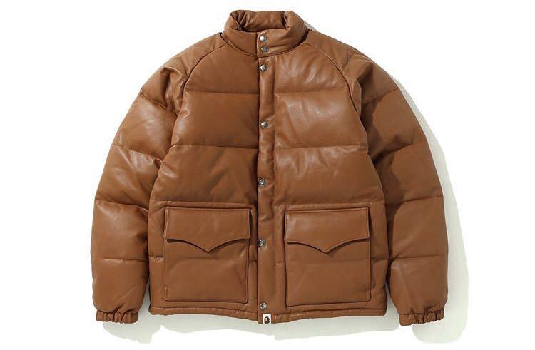 leather classic down jacket