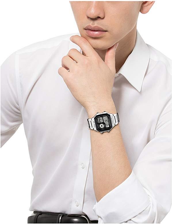 Casio world top time watch silver