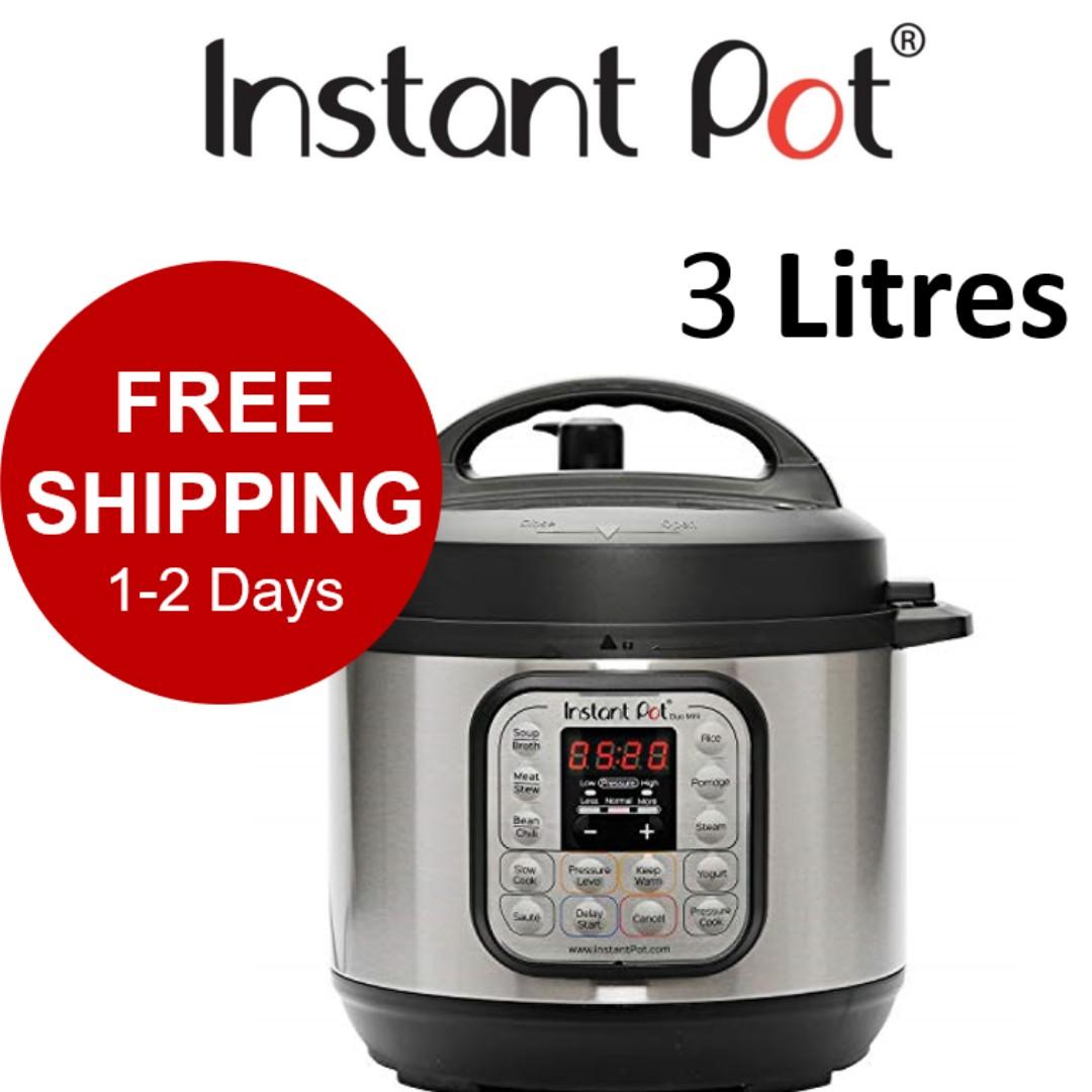FREE SHIPPING InstantPot Duo Mini 3Qt/ 3 Litres Brand New Local Sets with 3  Pin Plug Ready Stock Instant Pot 220V-240V