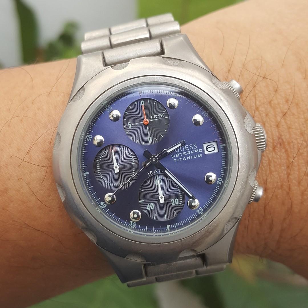 Guess titanium watch store