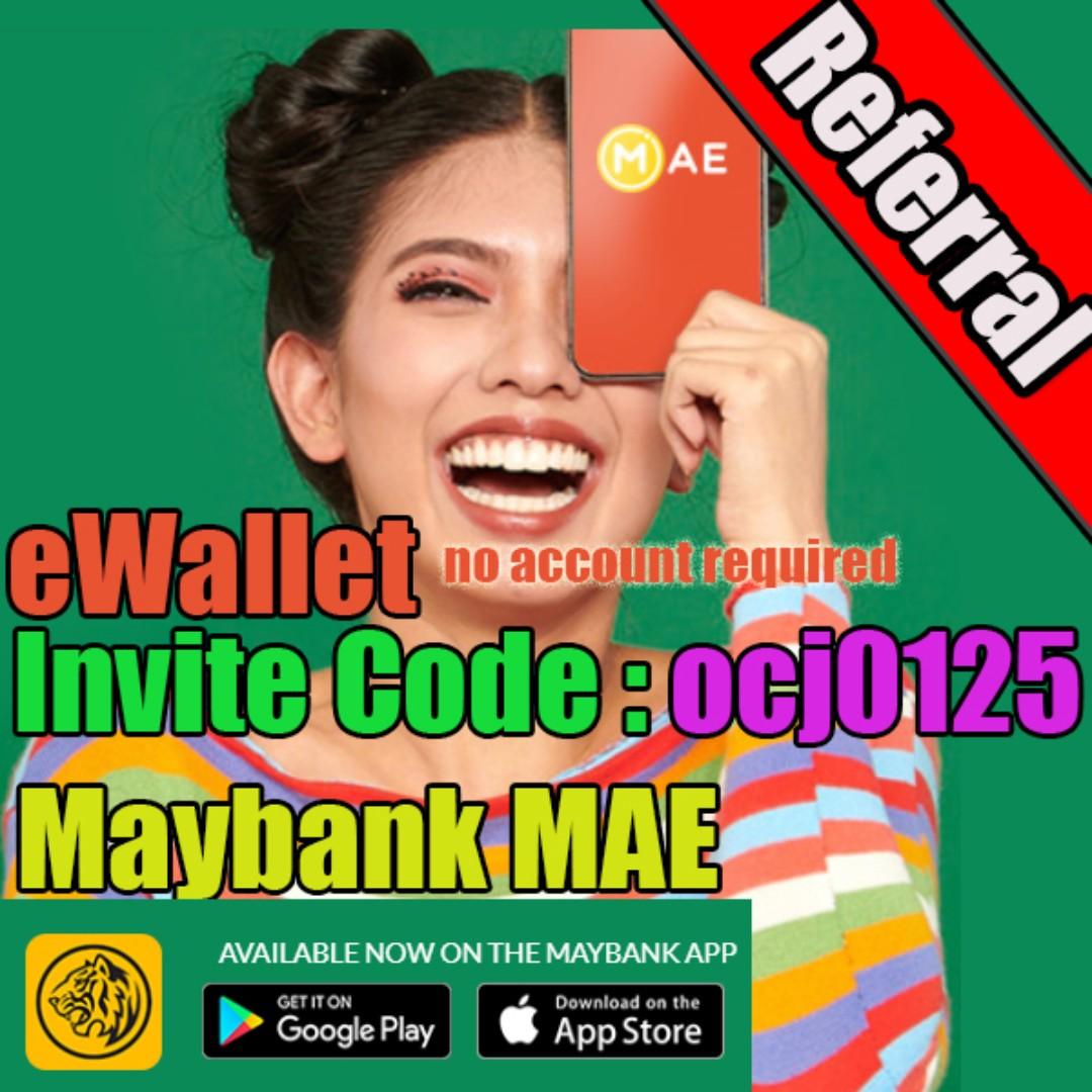 Maybank Mae Ewallet Invite Code Ocj0125 Tickets Vouchers Gift Cards Vouchers On Carousell