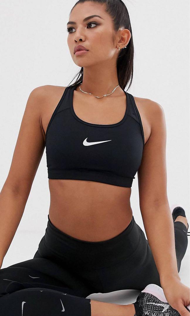 Nike pro classic swoosh black bra Sale