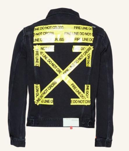 off white denim jacket yellow