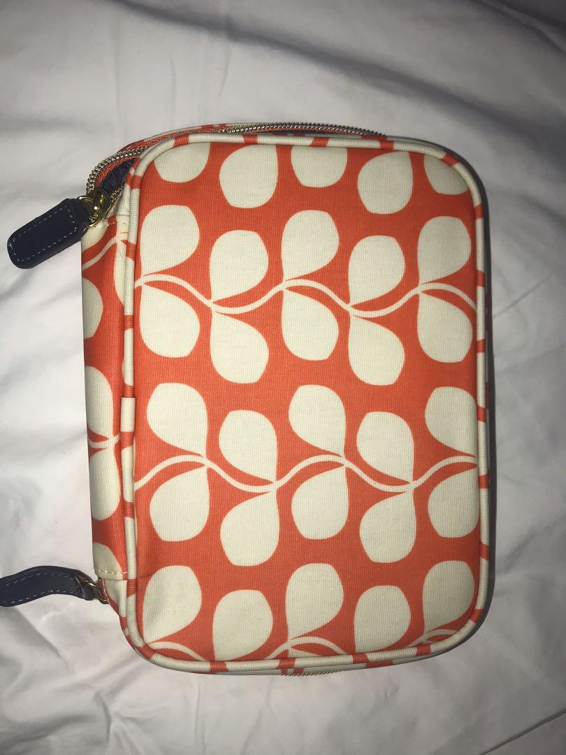 Orla Kiely Tall Flower Beauty Organizer Cosmetic Bag, Women's Fashion