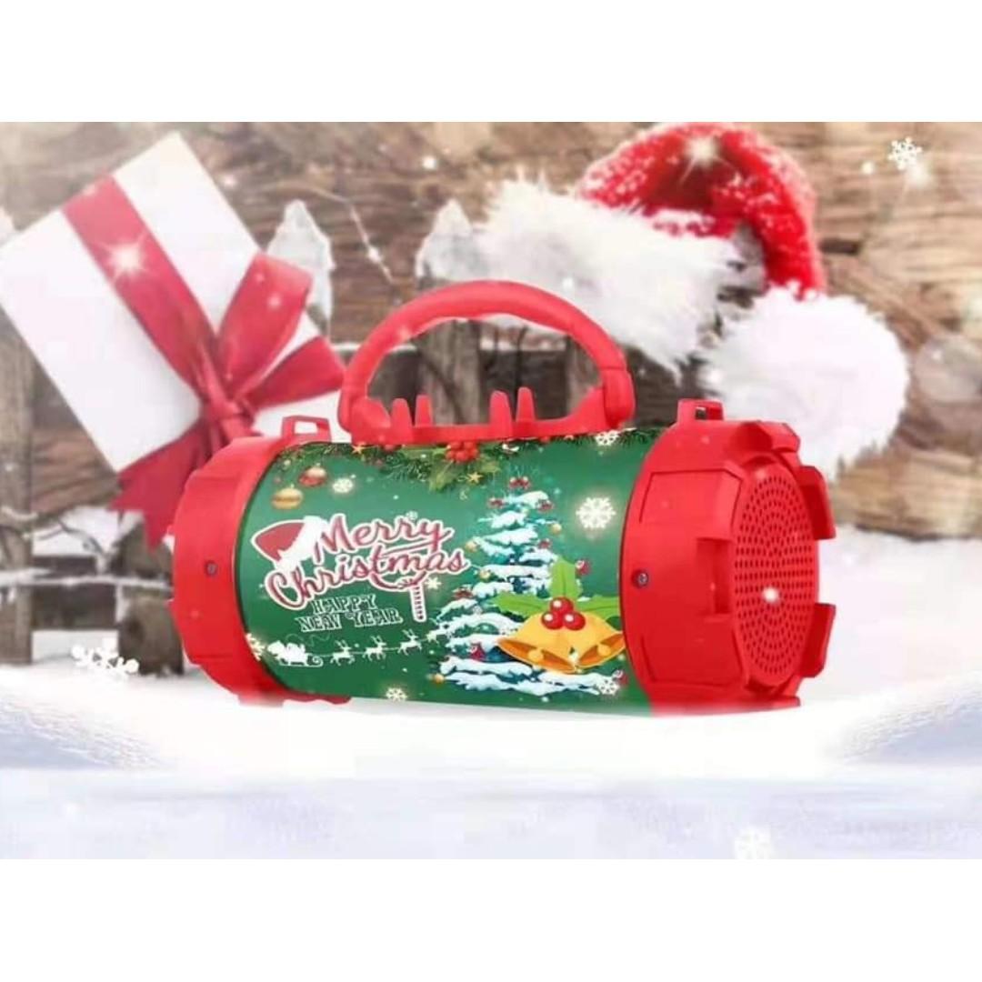 Portable Wireless Bluetooth Speaker Christmas Design (Category: Portable Audio Accessories) located in Taguig. Submitted by closetcompany (Listing ID 263255517, Image 1). Description: #cod #speaker #portable #bluetooth at * High quality * Supports BT, FM, TF and USB * Portable * Loudspeaker : 3 inch x 1 * Output Power : 5W * Frequency Response: 60hz-18khz * Relationship Signal / noise: >80db * Battery : Built-in rechargeable battery * Power Suppl