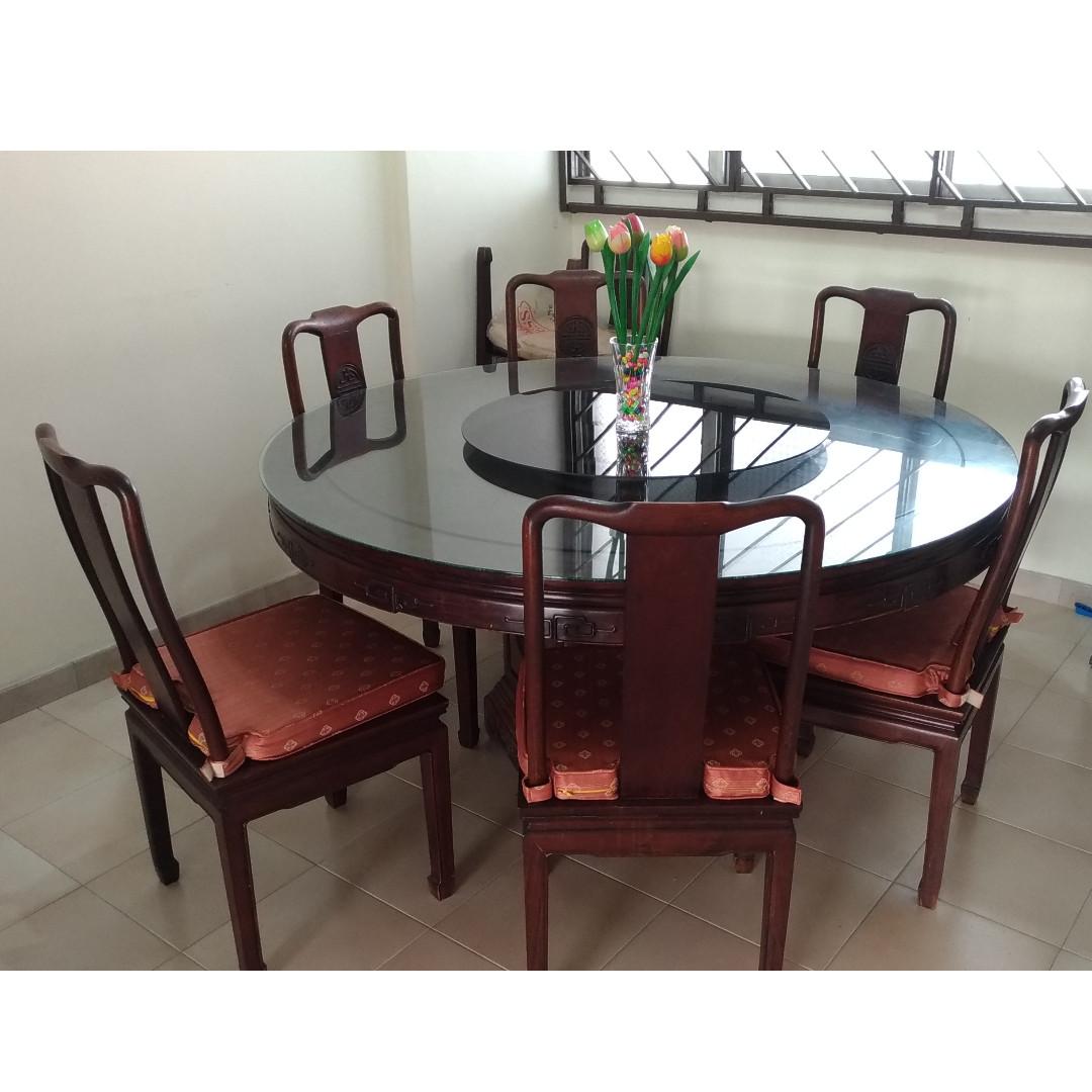 Rosewood Dining Table Chairs Furniture Tables Chairs On Carousell