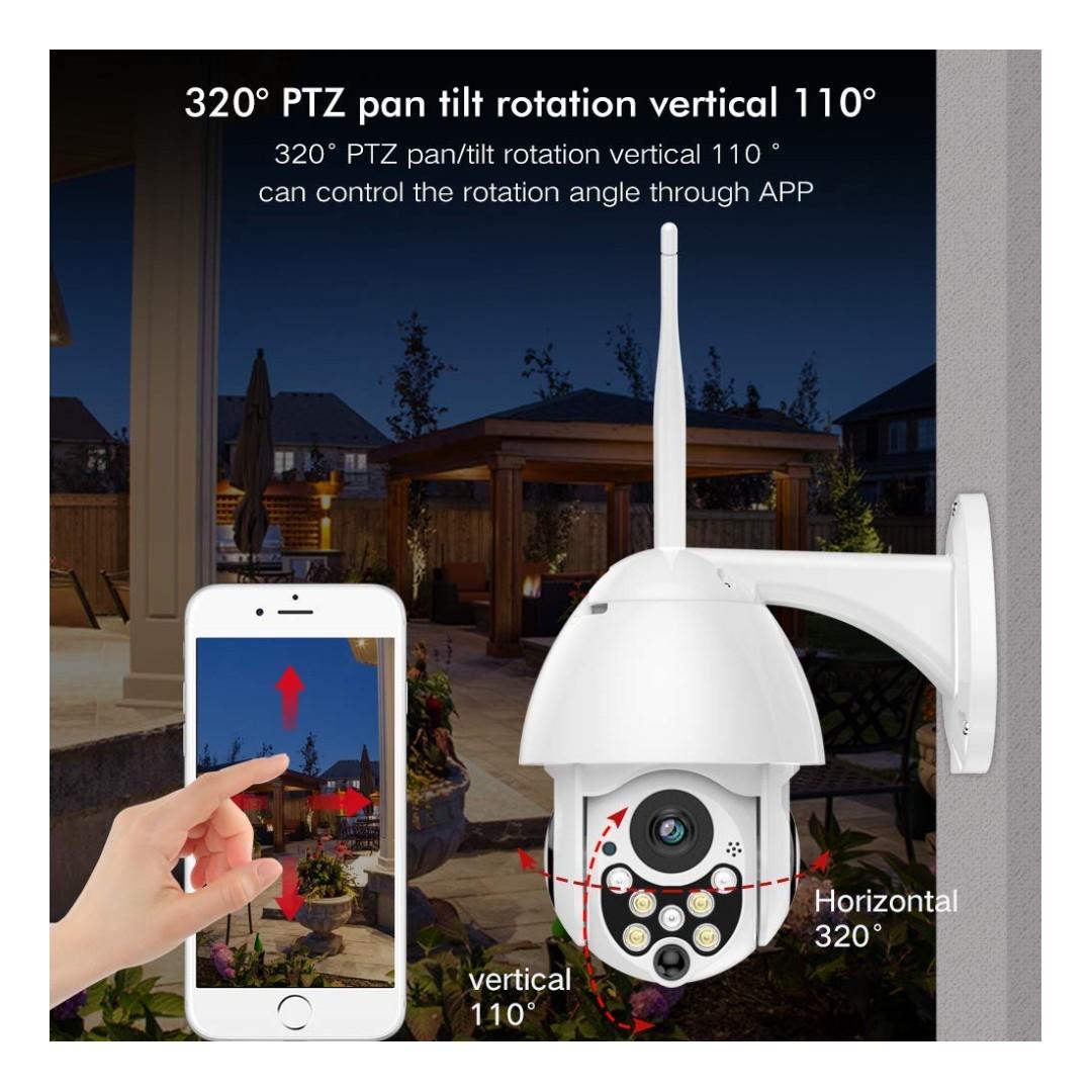 SDETER Outdoor PTZ WiFi Security Camera 1080P Pan Tilt Zoom 4.1X Surveillance CCTV IP Weatherproof Camera with Two Way Audio Night Vision Motion