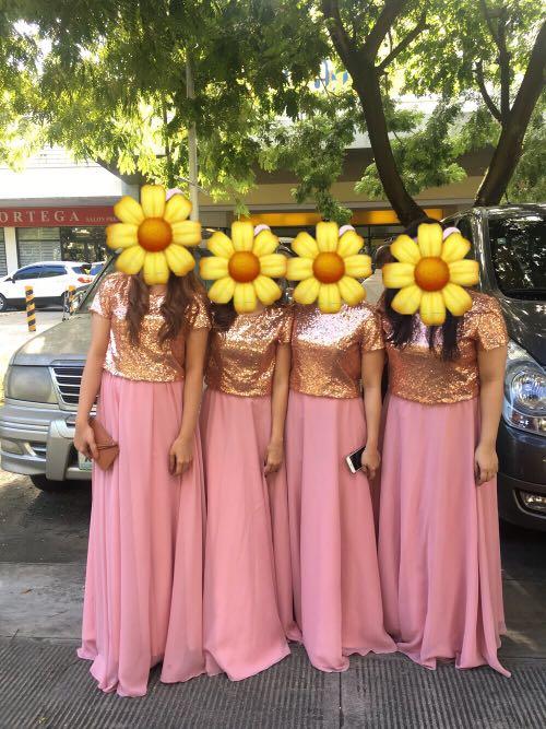 Sequence pink gown/dress (Category: Dresses) located in Mandaluyong City. Submitted by mpa03 (Listing ID 263260577, Image 1). Description: All sizes available Separate top and long skirt For rent price 800 Additional security deposit 200 Purchase 1500 Payment thru gcash/bdo/bpi Top can also use for great gatsby .