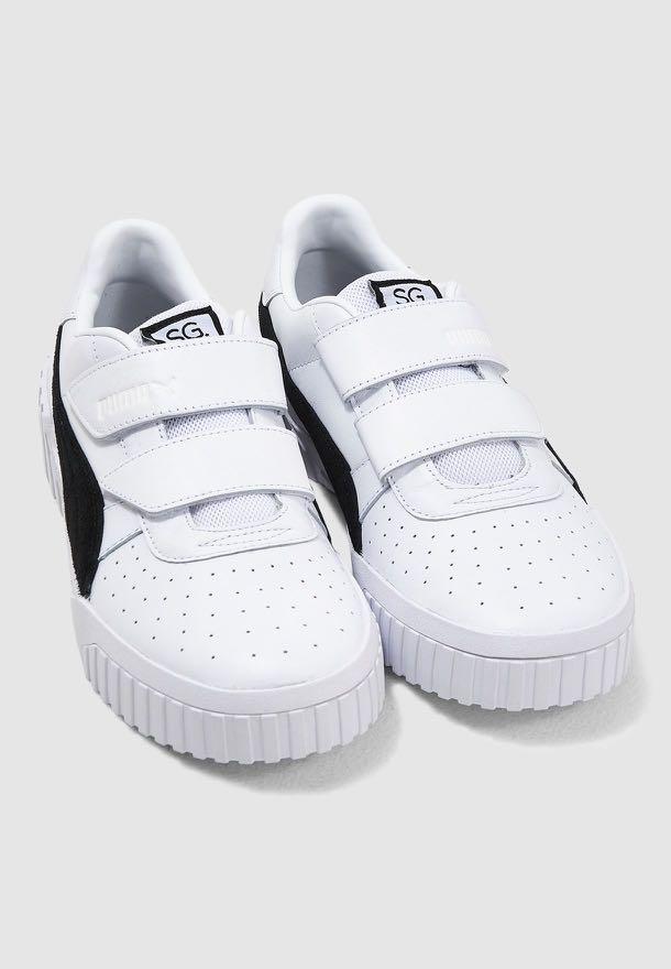 SG x Cali Puma White Velcro Sneakers, Women's Fashion, Footwear ...