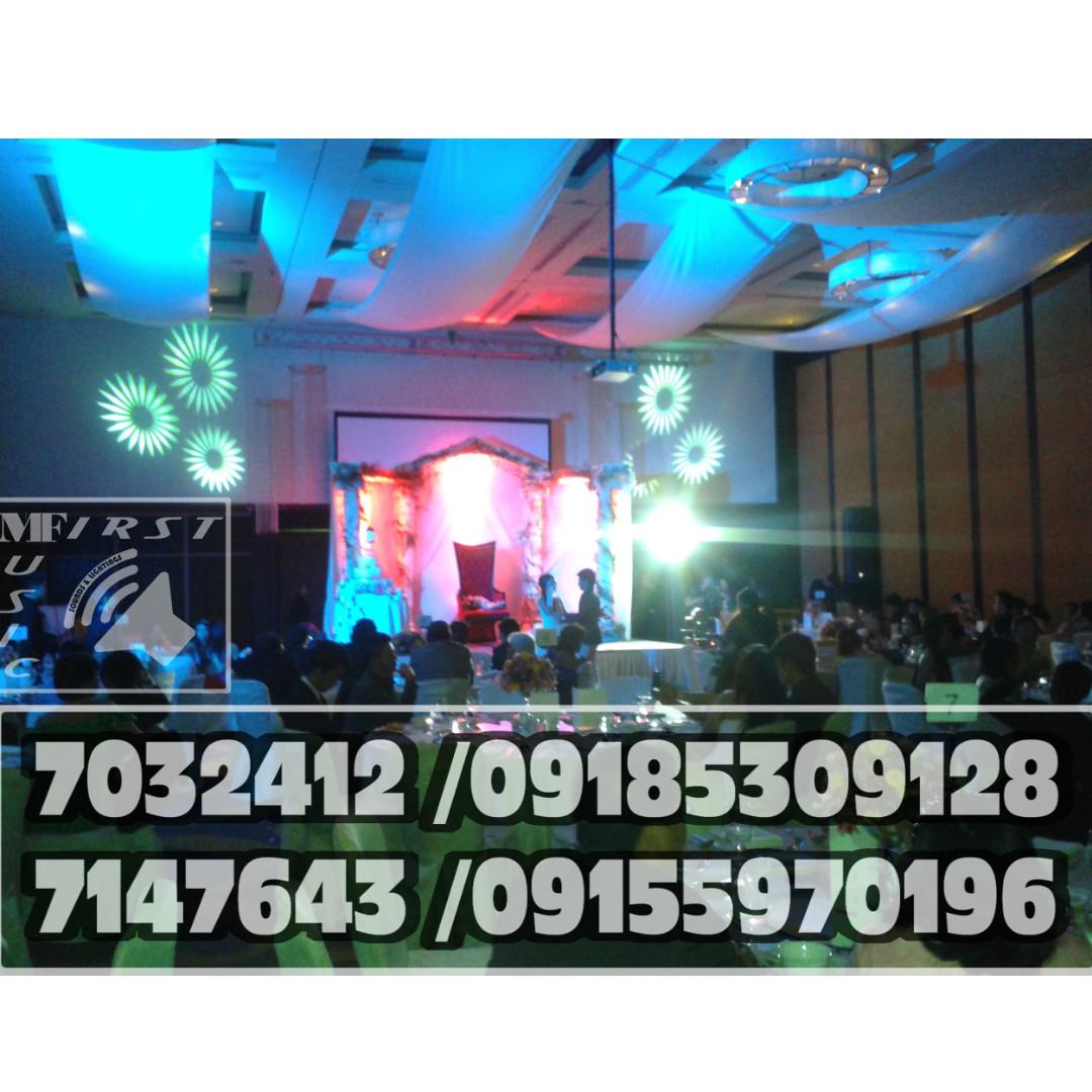 Music system for party outlet hall