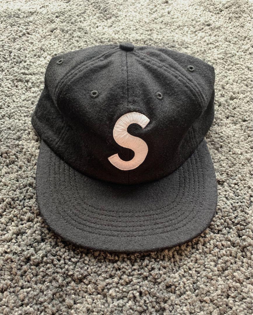 SUPREME  Wool S Logo 6-Panel Cap Black 黒