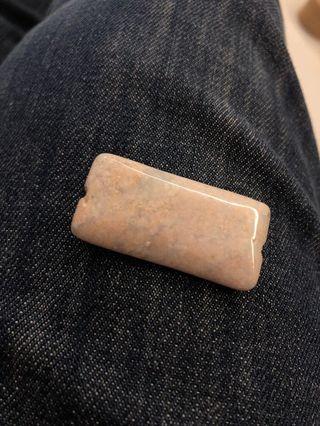 Pink agate oblong bead