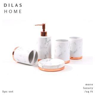 DILAS HOME | 5PC Marble Bathroom Accessory