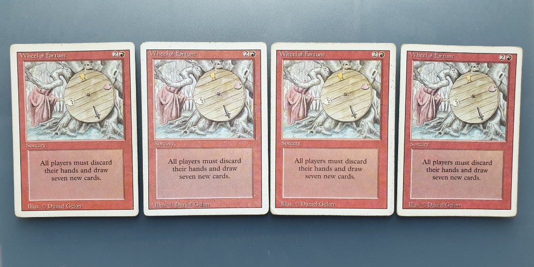 4x Wheel of Fortune Magic the Gathering Mtg Revised Rare, Hobbies & Toys, Toys & Games on Carousell