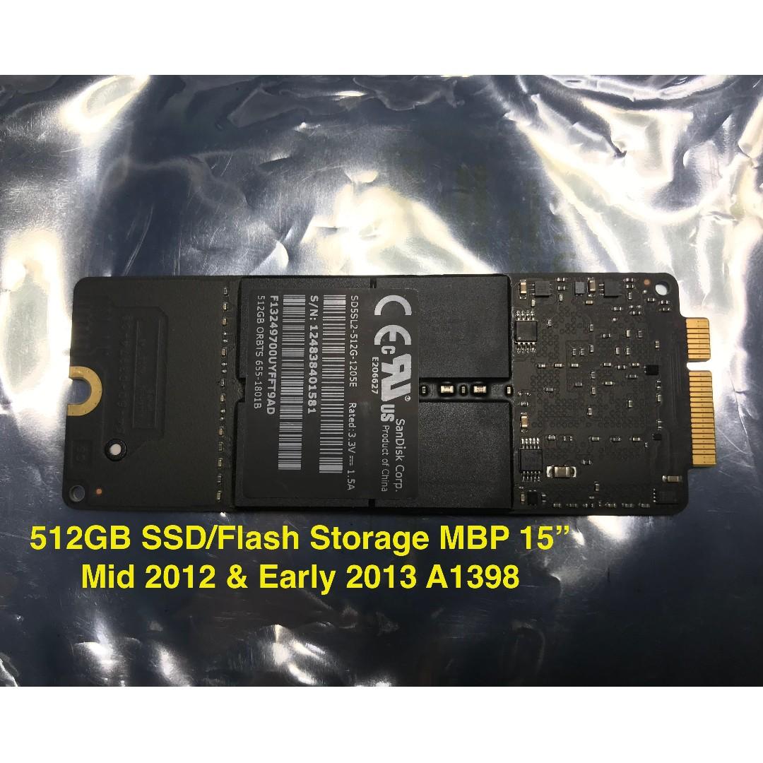 512GB SSD Flash Storage for Macbook Pro 13" & 15" (Category: Laptops & Notebooks) located in Manila. Submitted by macforhelp (Listing ID 260650453, Image 1). Description: 512GB SSD Flash Storage for Macbook Pro 15-Inch Retina Late 2012 & Early 2013 A1286 & A1398 Part no.: 661-7286 Storage Type: 512GB Flash Storage Note: 100% Apple Original Parts, NO hidden history of repair, 100% working condition FREE Installation and Delivery within Metro Manil