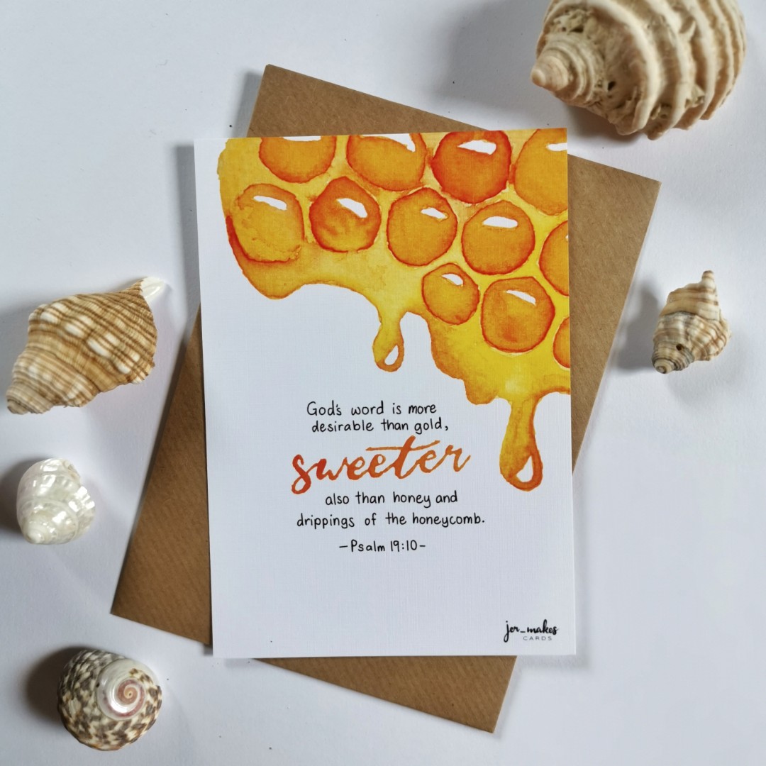 A6 Christian Postcard Of Honeycomb Psalm 19 Bible Verse Free Normal Mail Design Craft Art Prints On Carousell