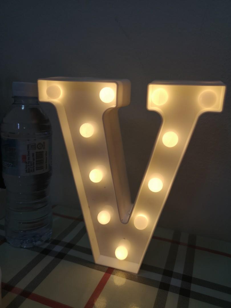 Alphabet Led Letter Light V Home Furniture Home Decor On Carousell
