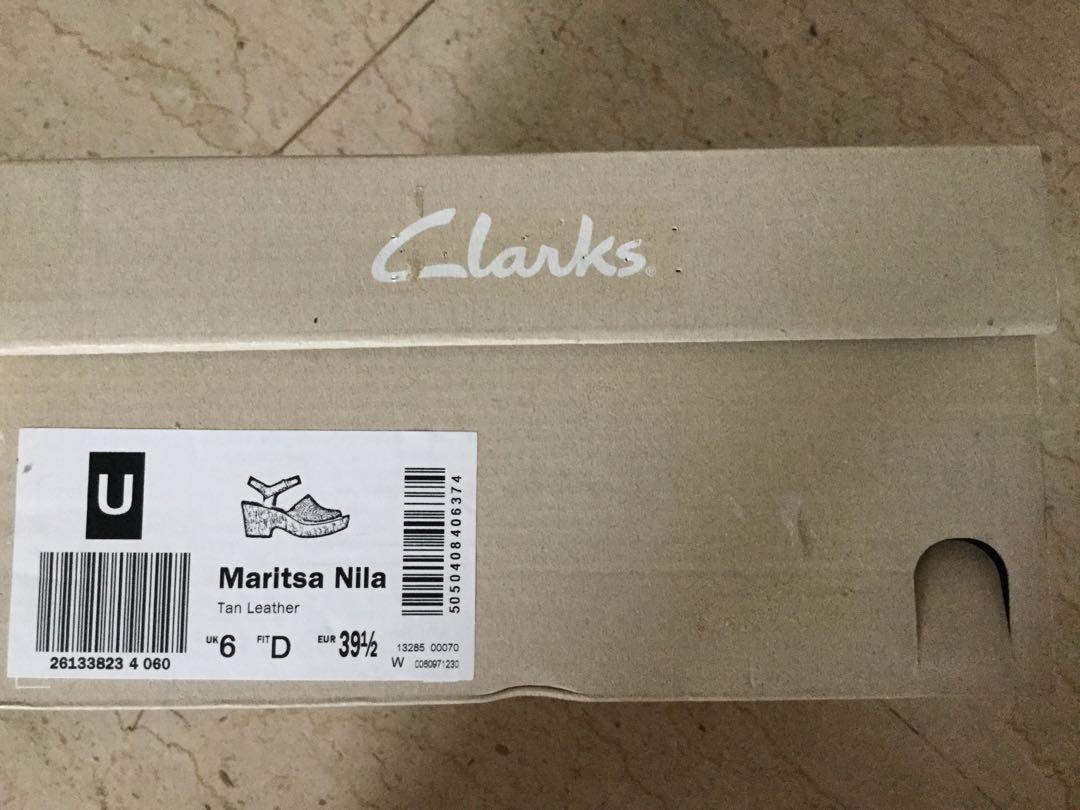 BNIB Clarks Maritsa Nila Tan Leather Wedges Size UK 6 EU 39.5