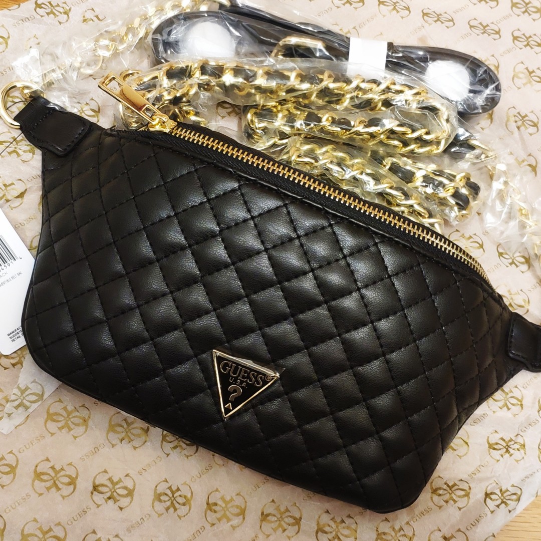 guess belt bag black