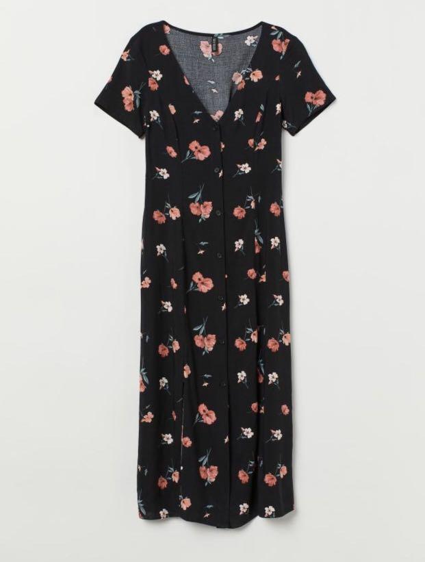 H M Floral Button Through Midi Dress Women S Fashion Clothes Dresses Skirts On Carousell