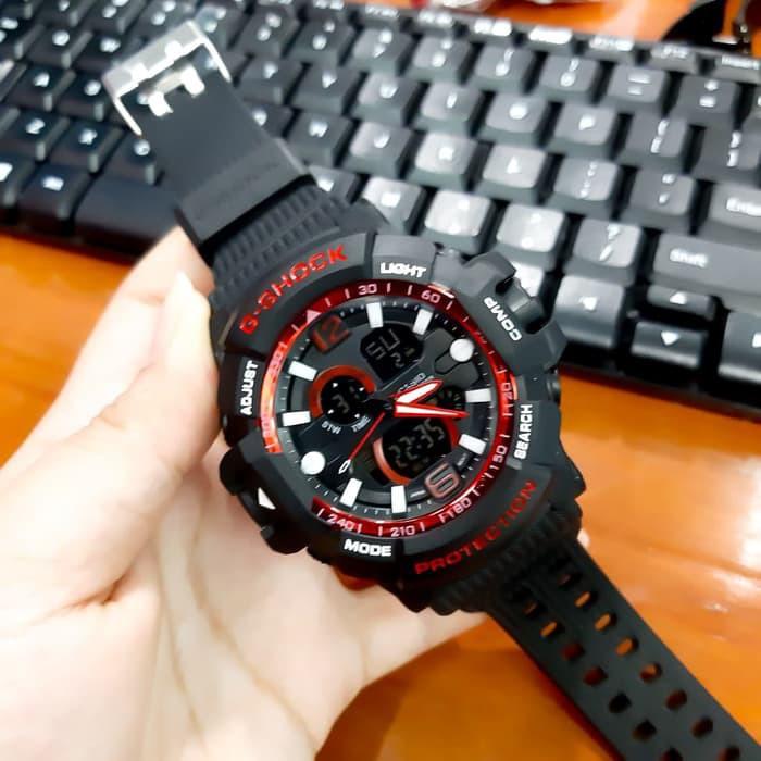 JAM TANGAN PRIA ANTI AIR G SHOCK GA 1045 HITAM LIST MERAH