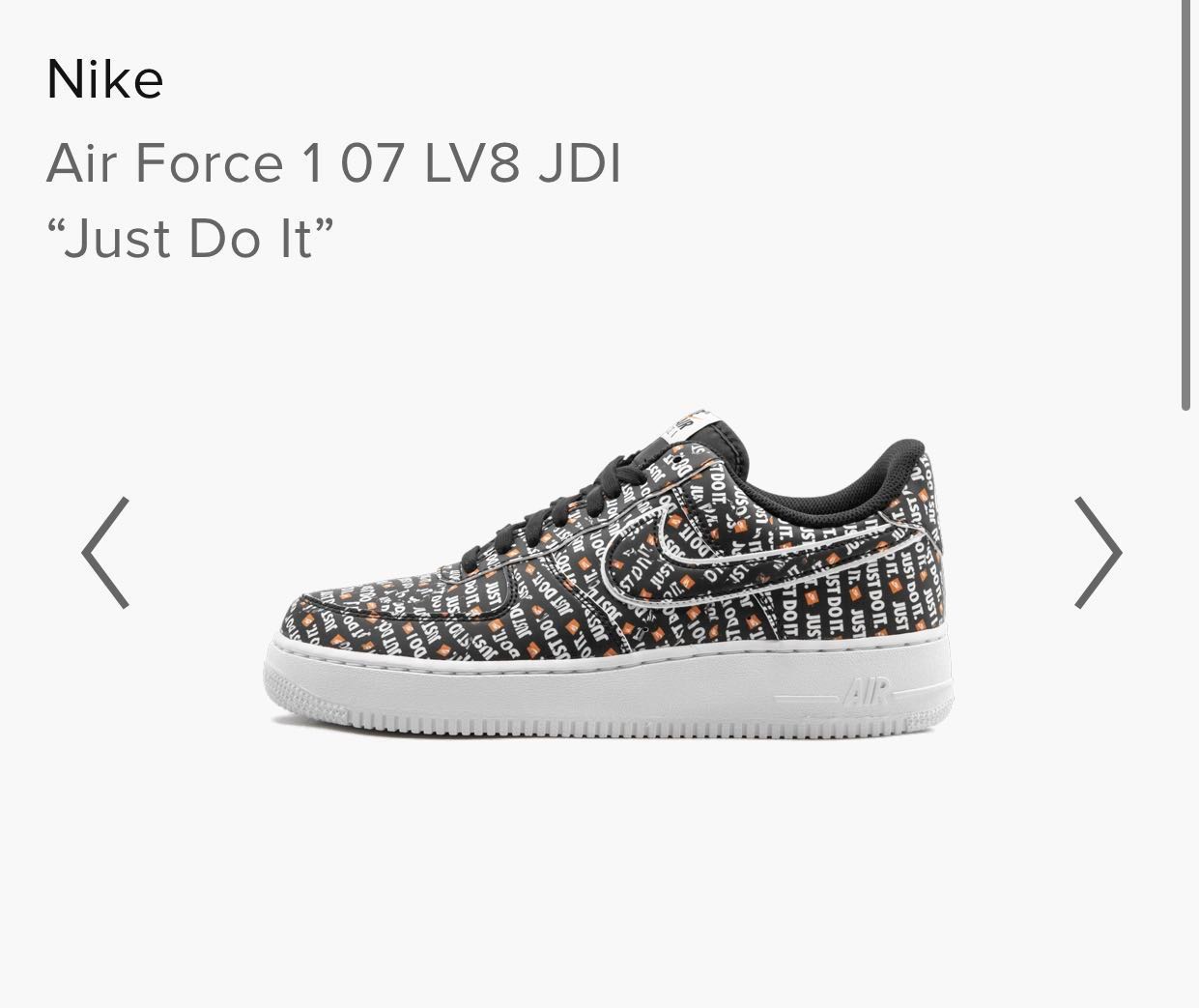 Nike Air Force 1 JUST DO IT Special Edition Men s Fashion Footwear Sneakers on Carousell