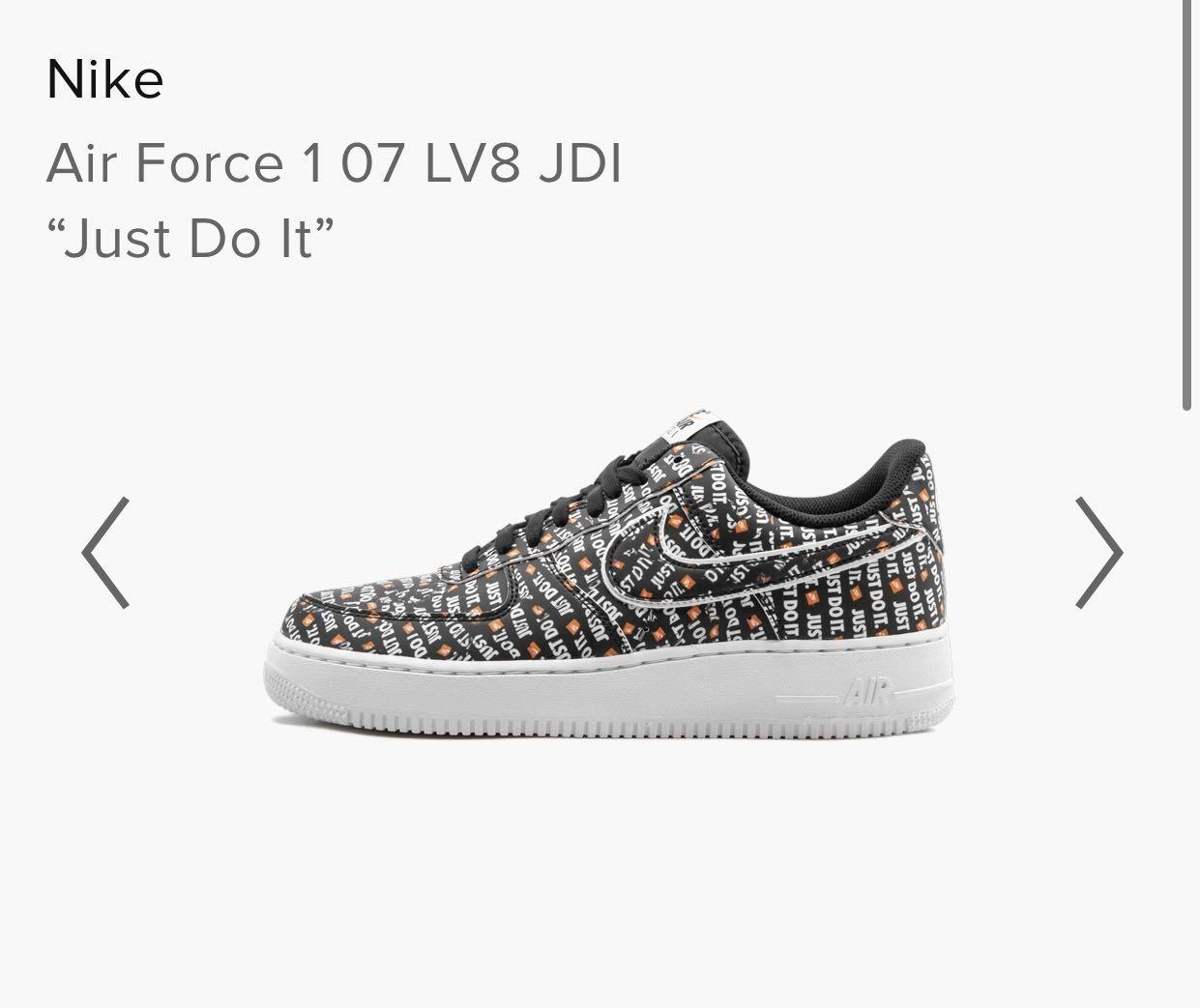 Air force 1 clearance black just do it