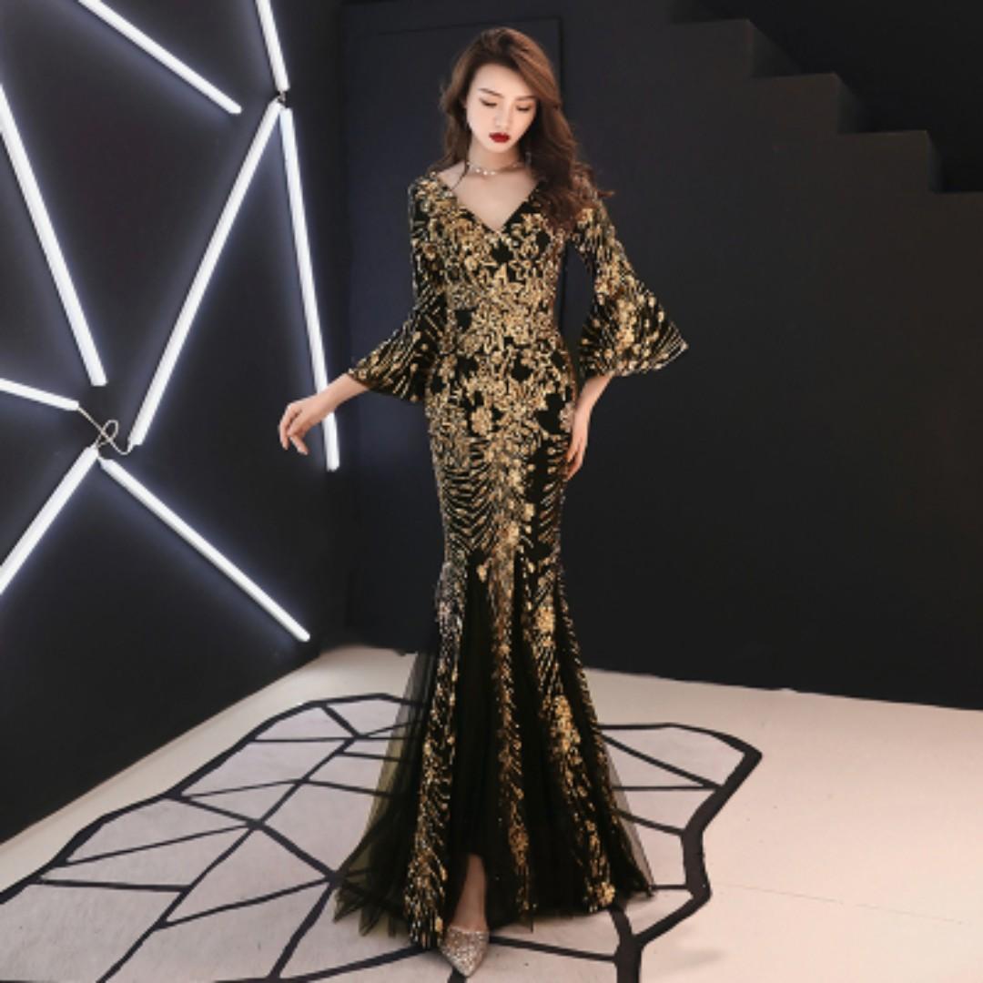 pre order cream black gold red sequin bodycon long sleeve wedding