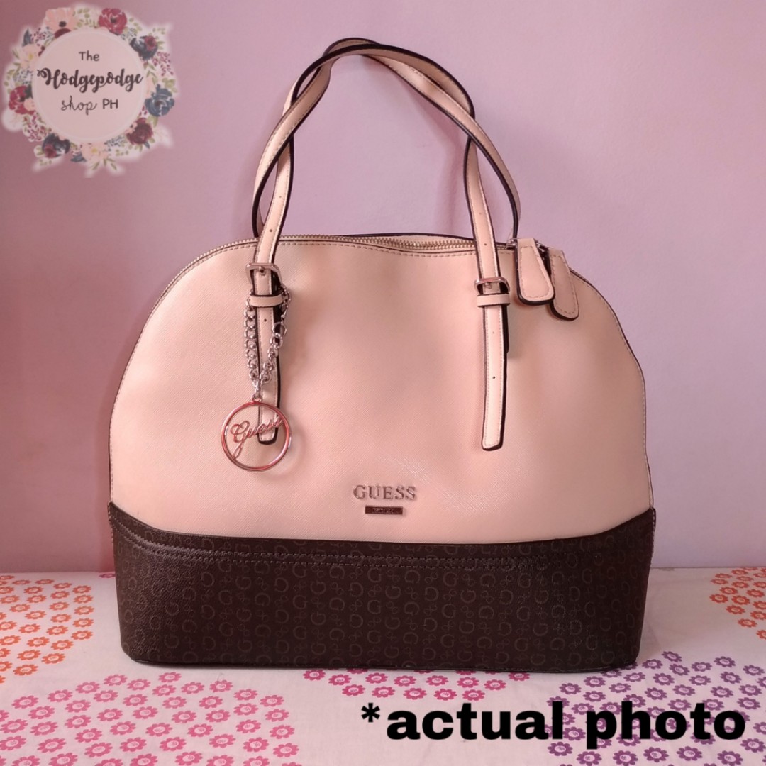 guess beige handbag