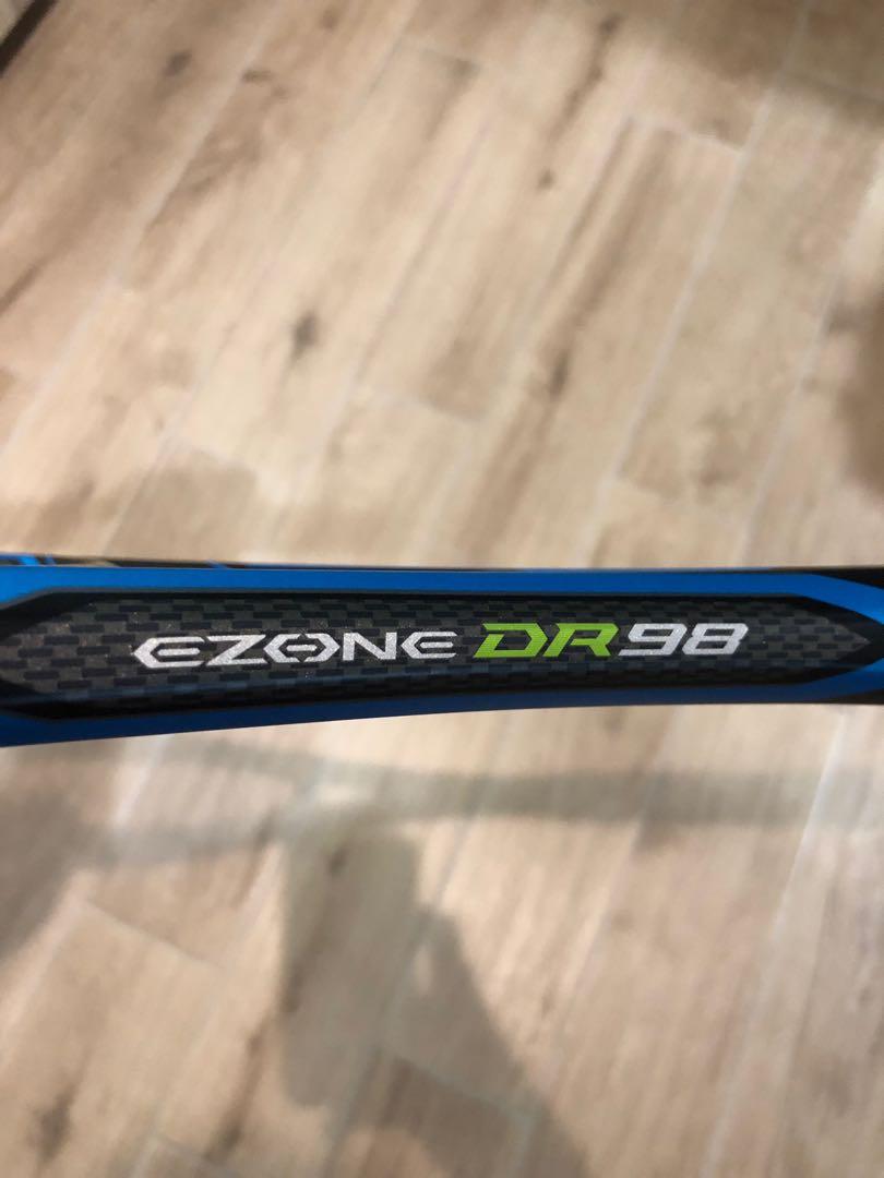 Yonex EZONE DR 98 (Blue) (1/4 grip with leather) with a set of grommets