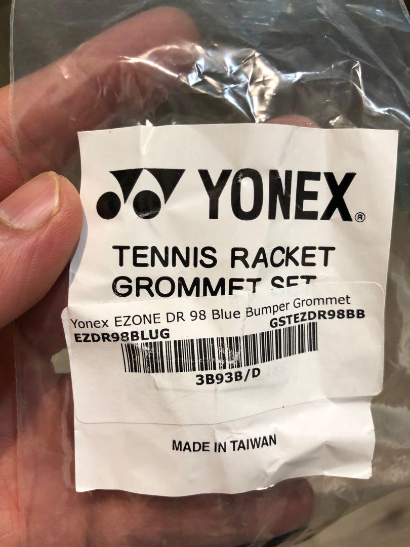 Yonex EZONE DR 98 (Blue) (1/4 grip with leather) with a set of grommets