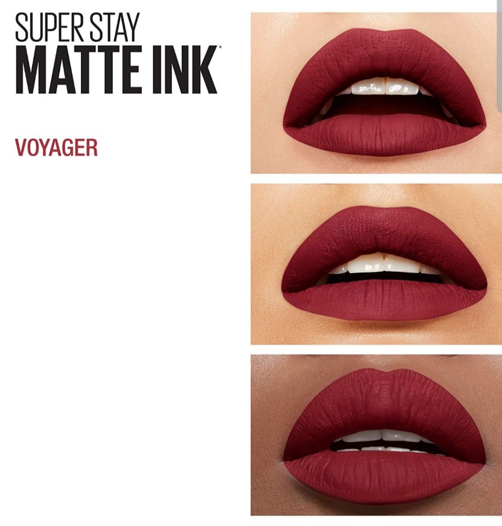 bn maybelline superstay matte ink liquid lipstick 50 voyager red lipstick free normal mail beauty personal care face makeup on carousell