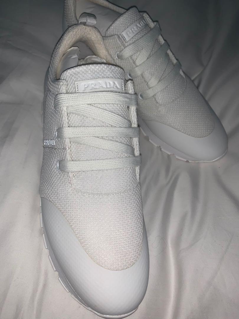 BRAND NEW GENUINE PRADA SNEAKERS size 41 (Category: Women's Shoes) located in Sydney. Submitted by savvy888 (Listing ID 263512858, Image 2). Description: BRAND NEW PRADA SNEAKERS!! Never worn!!! Women’s Size 41 (10) Bought in LA in July this year but never got around to wearing them. 100% Authentic - Original PRADA card comes with them No box as it was too bulky for me to carry in my luggage at airport. Feel free to ask any questions Regular post