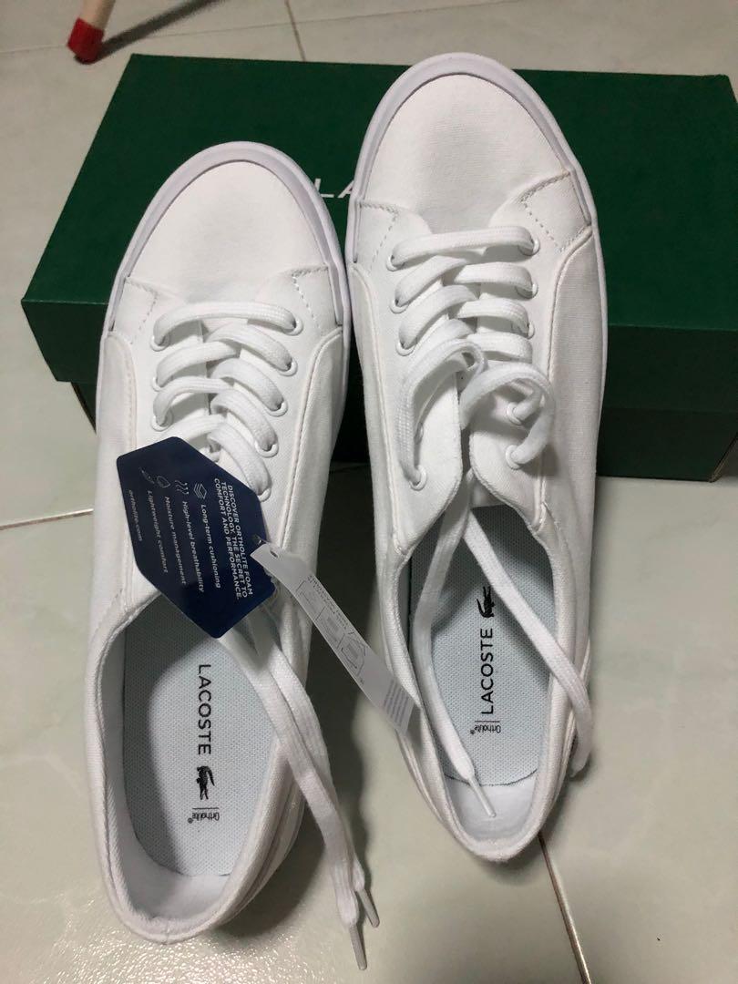 lacoste white canvas shoes
