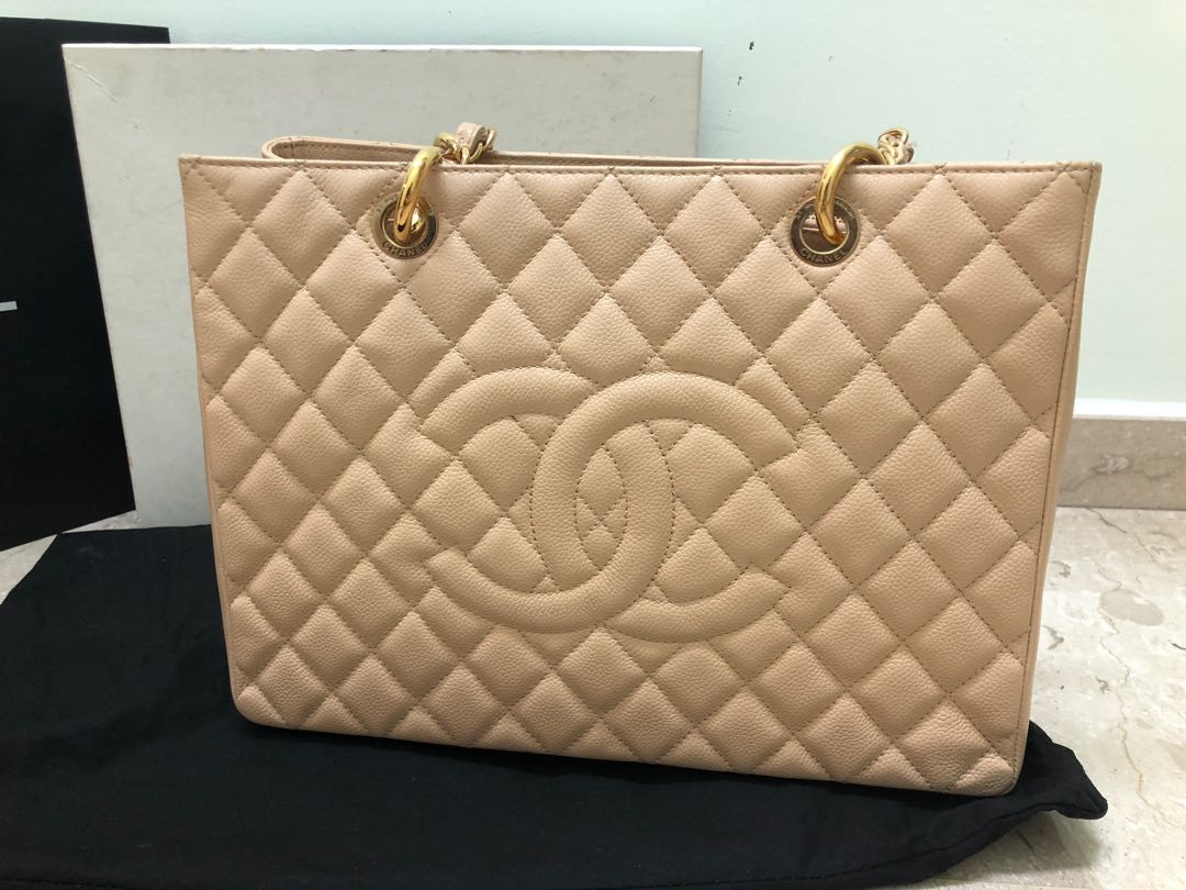 Chanel GST beige GHW, Luxury, Bags & Wallets on Carousell
