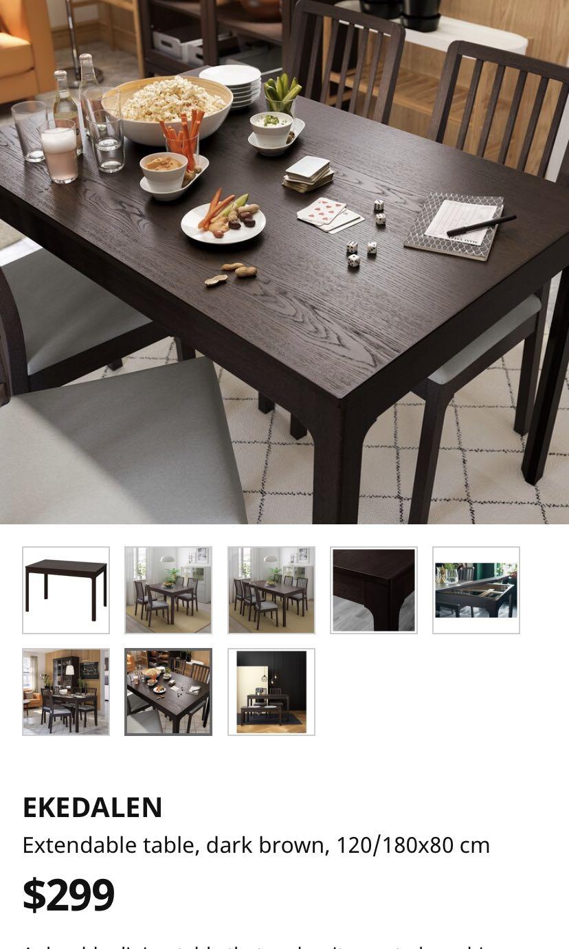Ekedalen Oak Extendable Table Min Length 120 Cm Ikea