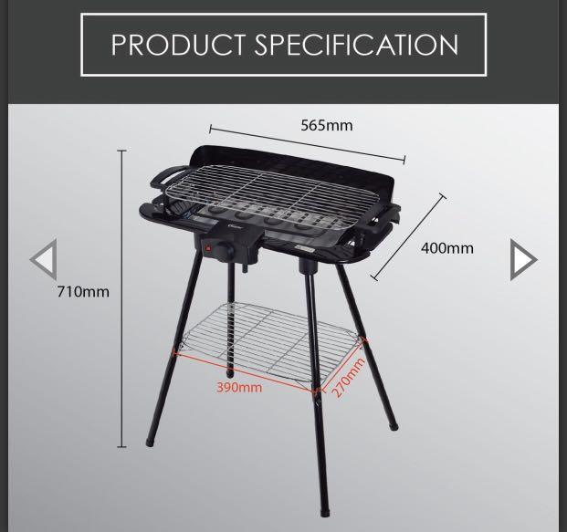 Electric barbecue grill with stand store