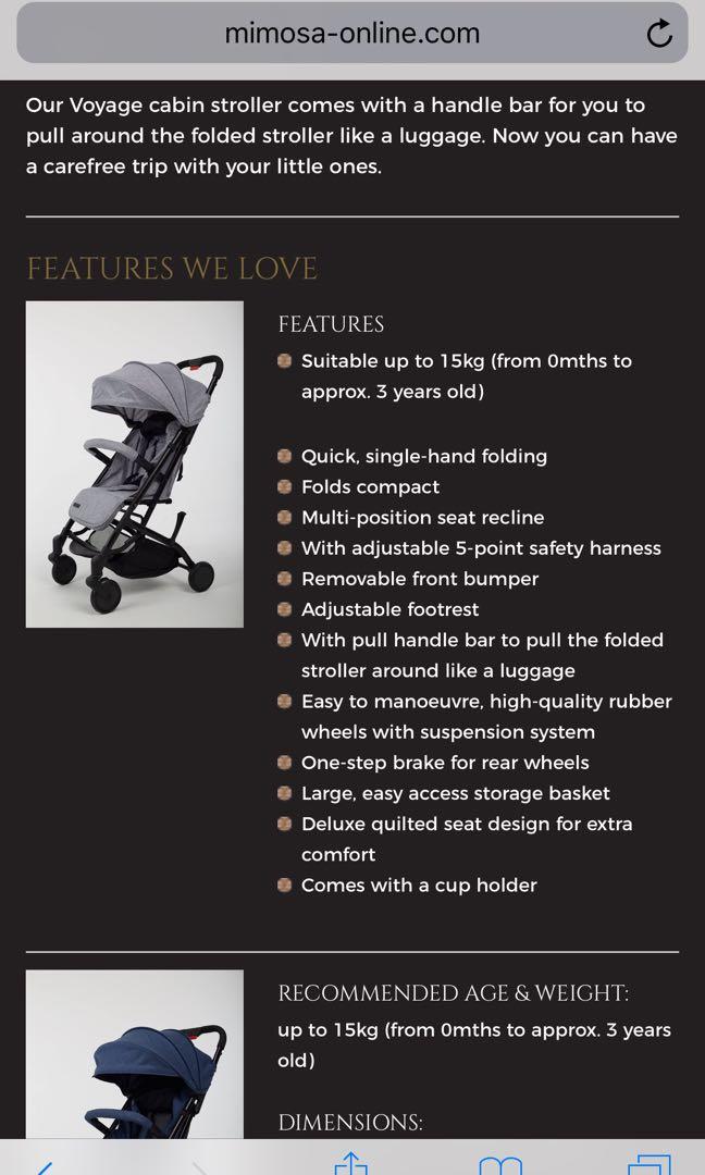 Mimosa voyage cabin stroller 2025