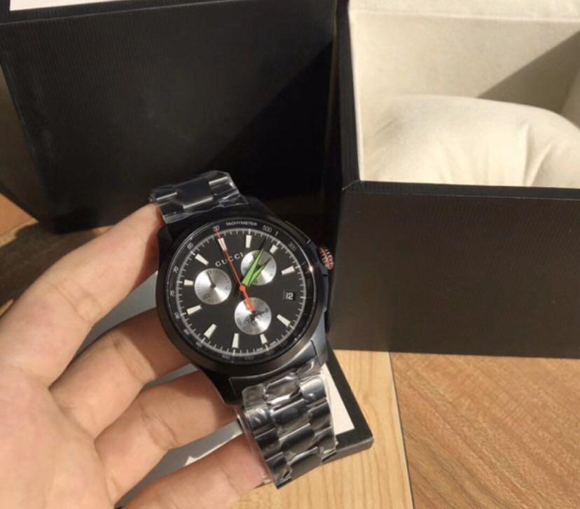 Gucci G Timeless Chronograph XL Black Dial Watch YA126268