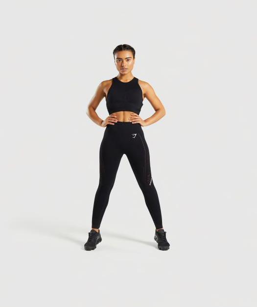 Gymshark flawless knit sports bra black, Women's Fashion, Activewear on