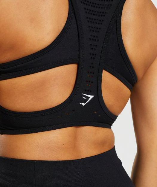Gymshark flawless knit sports bra black, Women's Fashion, Activewear on