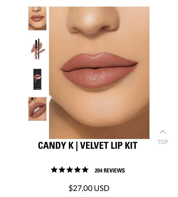 Kylie Cosmetics Candy K Velvet Lip Kit, Beauty & Personal Care, Face,  Makeup On Carousell