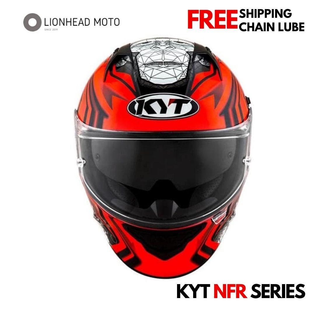 KYT NFR full face helmets. ARAI SHOEI TSR MHR LAZER KYT AGV SCORPION