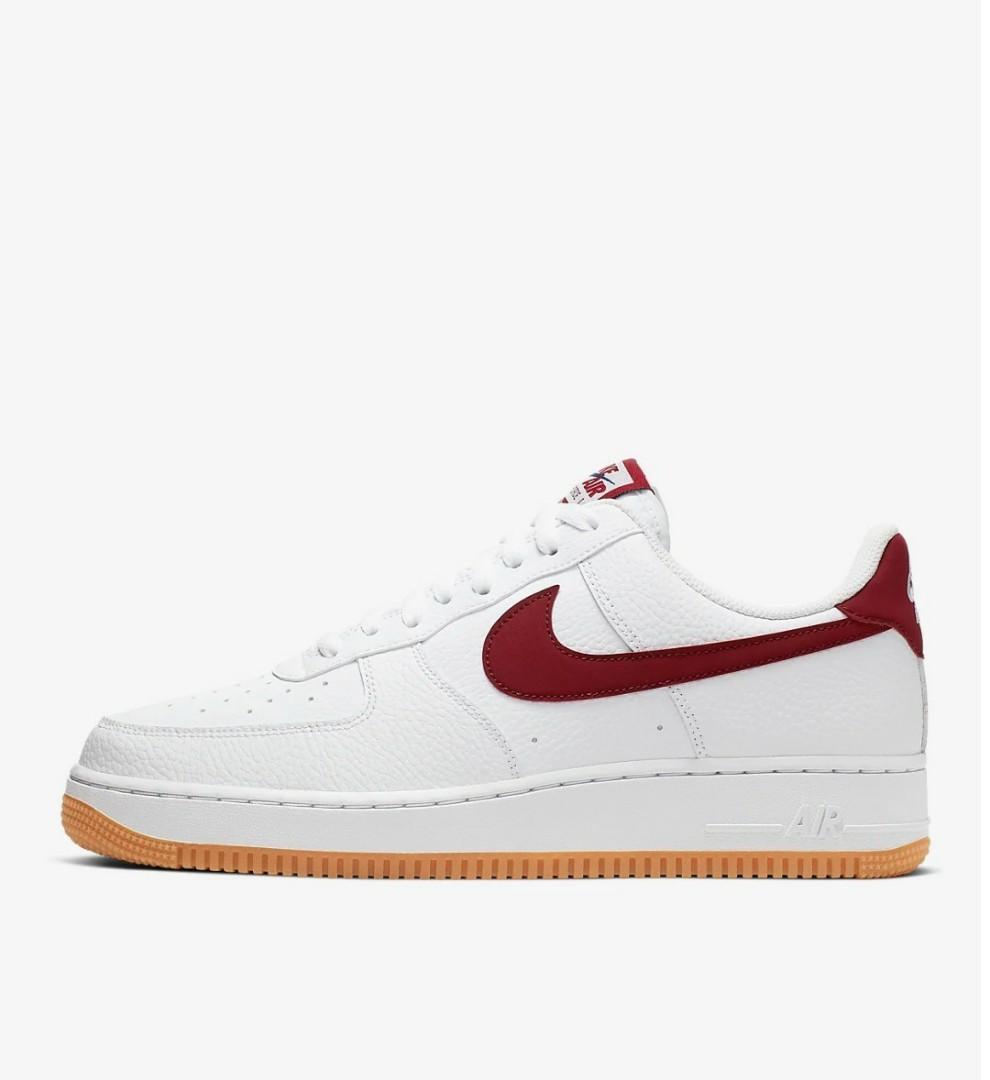 Nike Air Force 1 Gum sole Red swoosh 